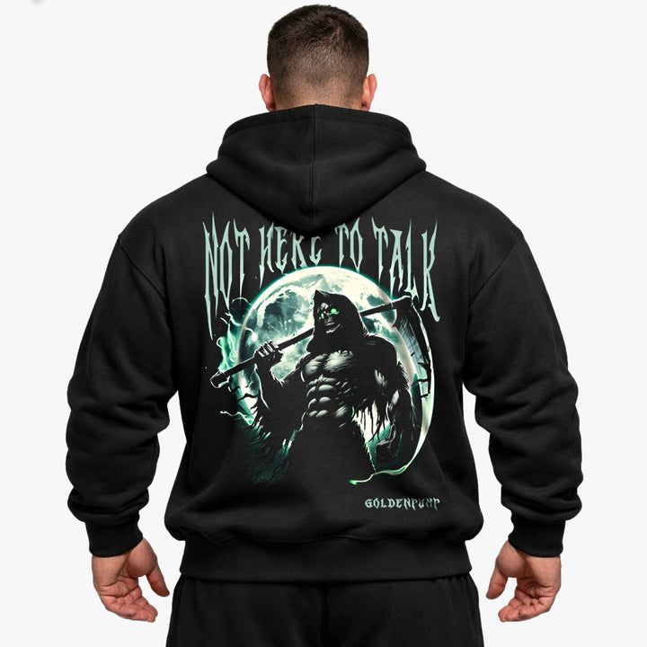 Not here to talk Oversized (Backprint) Hoodie
