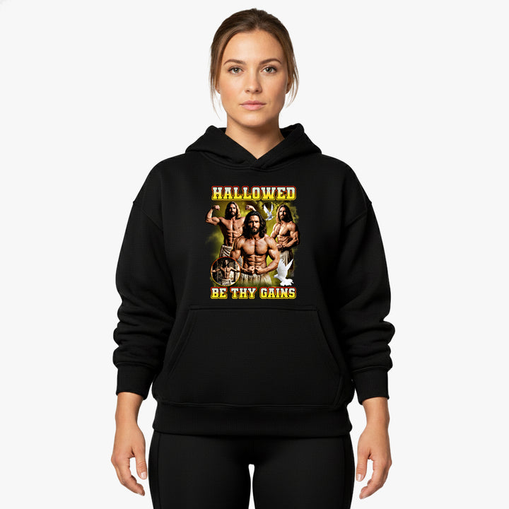 Hallowed by Thy Gains Oversized Hoodie